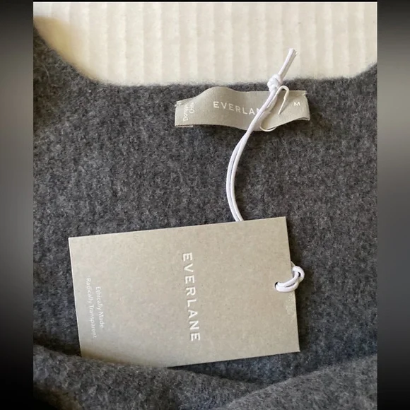 Everlane Cozy Stretch Crop Tank Top Ribbed Wool/Yak/Nylon Dark Grey M NWT - Picture 11 of 12